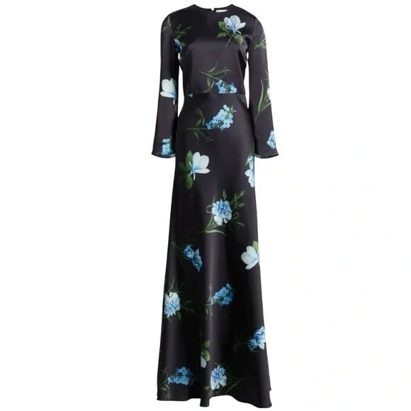 Sachin & Babi Alex Floral Sequin Satin Crepe Gown NWT - Picture 3 of 7